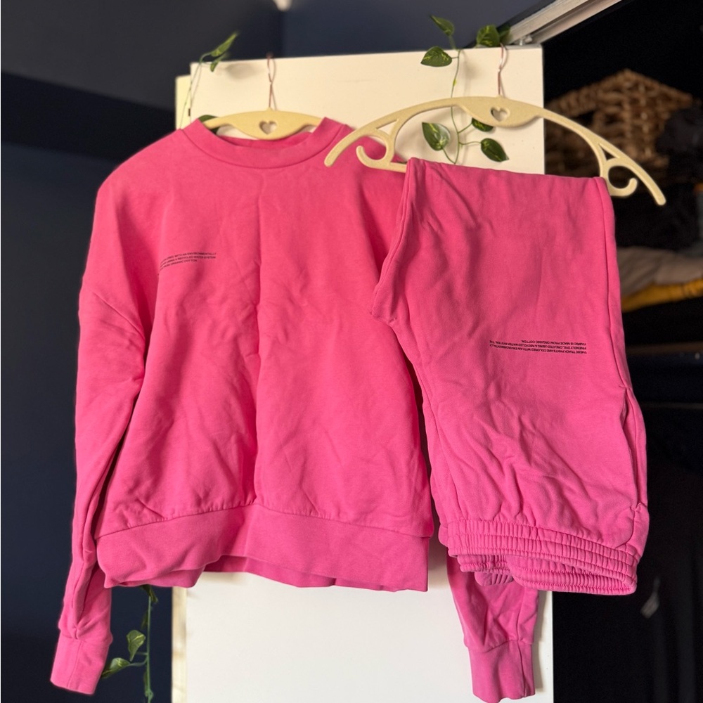 Pangaia Midweight Sweatshirt and Joggers Hot Pink Set